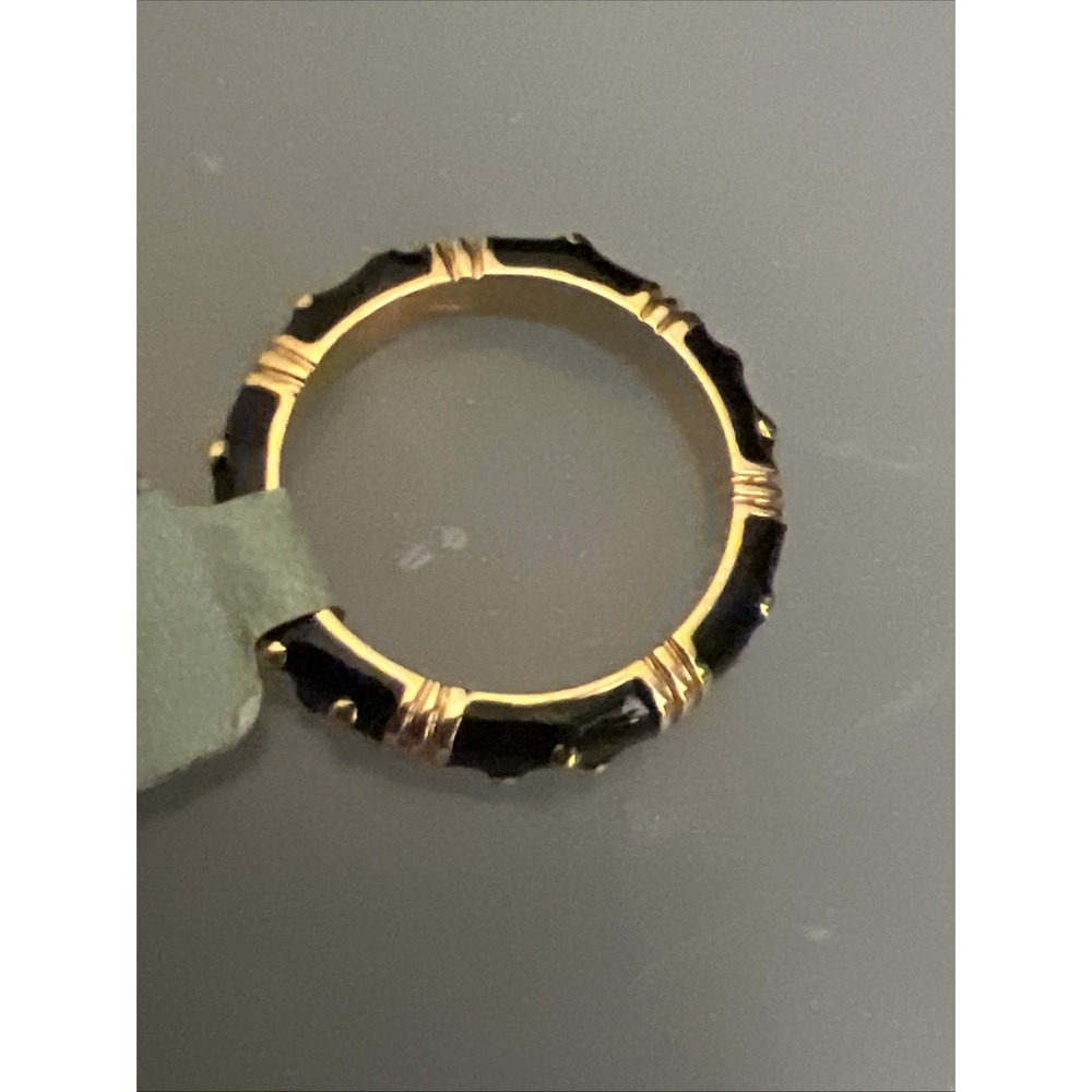 Lauren‎ G Adams LGA Stacking Enamel Ring Black Gold-Tone Size 6 NWT - Picture 7 of 10